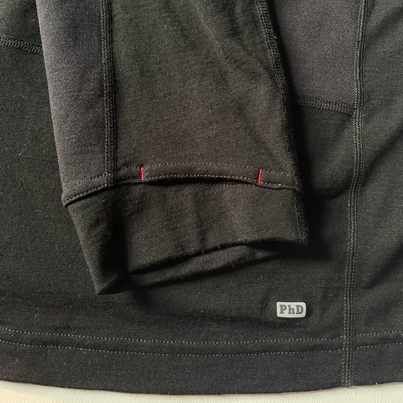 SmartWool PhD HyFi 1/2 Half Zip Mid Layer Top Mens XL black - Picture 2 of 7